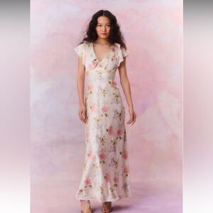 NWT Love Shack Fancy Kingley Heirloom V-neck Maxi Dress